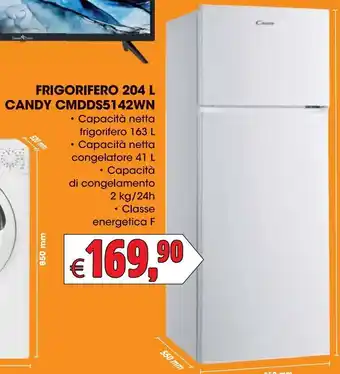 Frigorifero 204 l candy cmdds5142wn