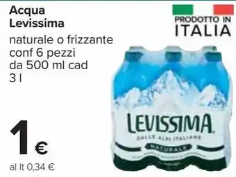 Carrefour Iper Acqua levissima naturale o frizzante offerta