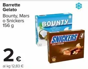 Carrefour Iper Barrette gelato bounty, mars o snickers offerta