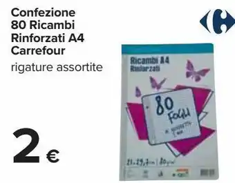 Carrefour Iper Confezione 80 ricambi rinforzati a4 carrefour rigature assortite offerta