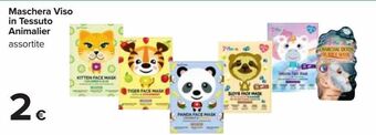 Carrefour Iper Maschera viso in tessuto animalier assortite offerta