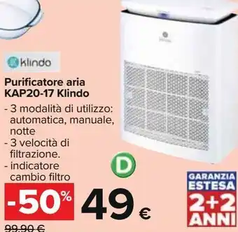 Purificatore aria kap20-17 klindo