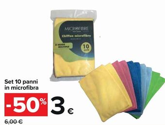 Carrefour Iper Set 10 panni in microfibra offerta