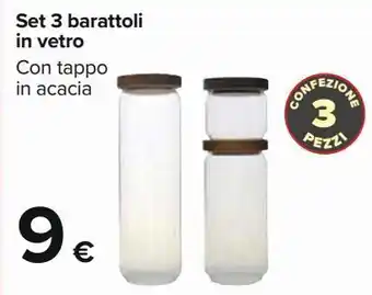 Set 3 barattoli in vetro