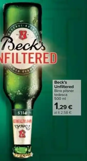 Carrefour Iper Beck's unfiltered offerta