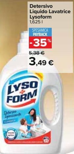 Carrefour Iper Detersivo liquido lavatrice lysoform offerta