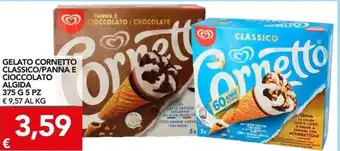TuoDi Algida Gelato Cornetto Classico/Panna e Cioccolato 375 g 5 pz offerta