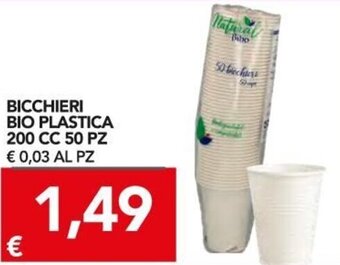 TuoDi Bicchieri Bio Plastica 200 cc 50 pz offerta