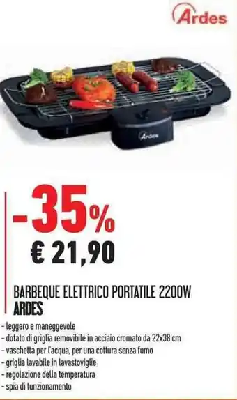 Conad Superstore Ardes Barbeque Elettrico Portatile 2200W offerta