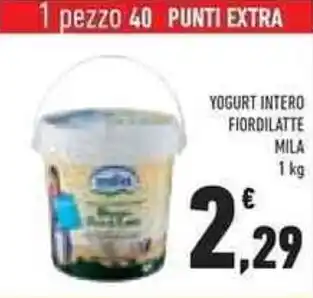 Conad Superstore Mila Yogurt Intero Fior di Latte 1 kg offerta