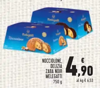 Conad Melegatti Nocciolone, Delizia Zaba Noir 750 g offerta