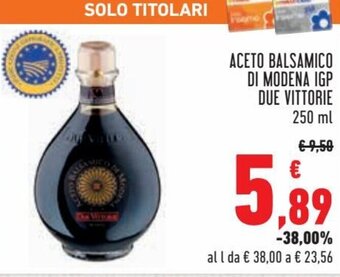 Conad Aceto Balsamico DI Modena IGP Due Vittorie 250 ml offerta