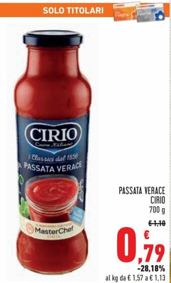 Conad Cirio Passata Verace 700 g offerta