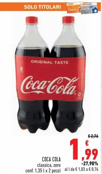 Conad Coca Cola 1,35 l x 2 pezzi offerta