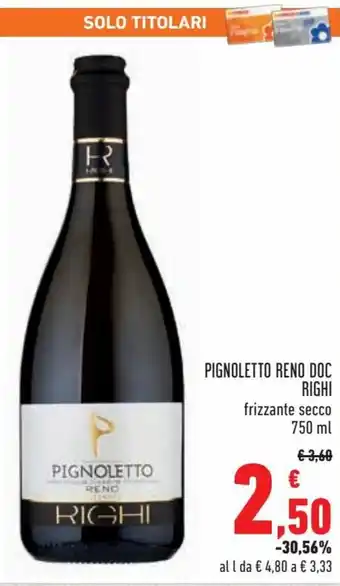Conad Righi Pignoletto Reno DOC 750 ml offerta