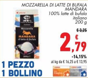 Conad Mandara Mozzarella Di Latte Di Bufala 200 g offerta