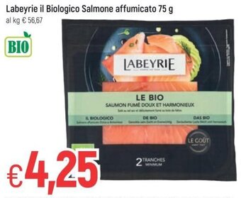Famila Labeyrie il Biologico Salmone affumicato 75 g offerta
