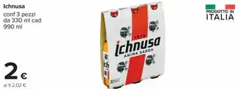 Carrefour Iper Ichnusa con 3 pezzi da 330 ml cad 990 ml offerta