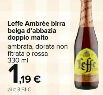 Leffe ambrèe birra begla d'abbazi doppio malto