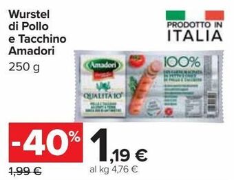 Carrefour Iper Wurstel di pollo e tacchino amadori offerta