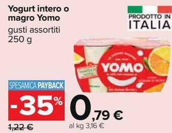 Carrefour Iper Yogurt intero o magro yomo offerta