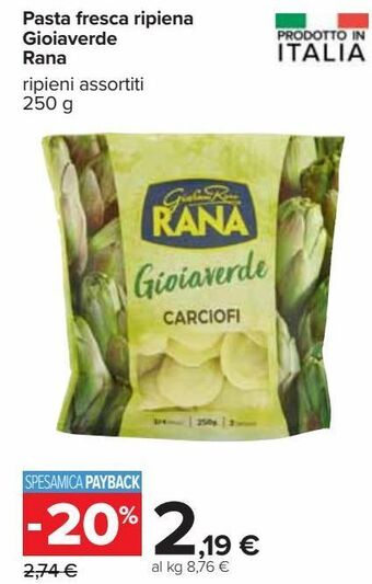 Pasta fresca ripiena gioiaverde rana