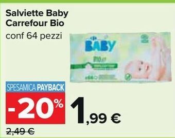 Carrefour Iper Salviette baby carrefour bio offerta