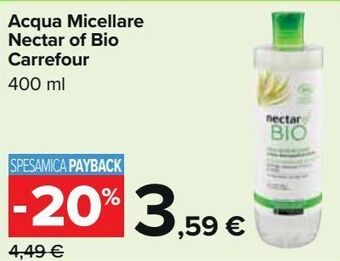 Acqua micellare nectar of bio carrefour