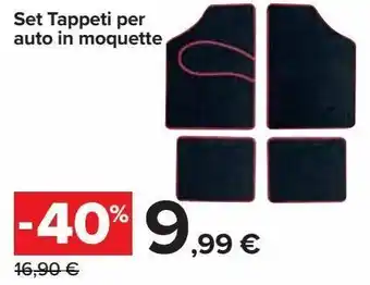 Carrefour Iper Set tappeti per auto in moquette offerta
