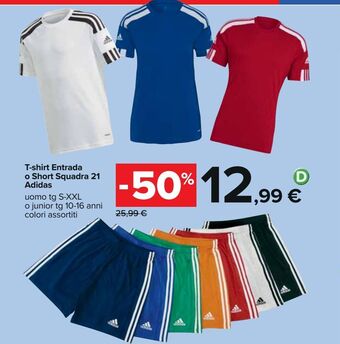 T-shirt entrada o short squadra 21 adidas