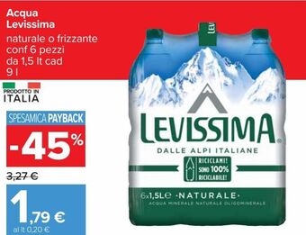 Carrefour Iper Acqua levissima offerta
