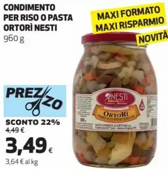 Coop Nesti Condimento Per Riso O Pasta Ortorì 960 g offerta