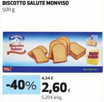Coop Monviso Biscotto Salute 500 g offerta