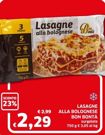 Ecu Discount Bon Bontà Lasagne Alla Bolognese 750 g offerta