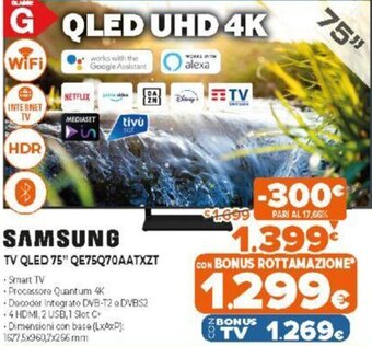 Expert Samsung TV QLED 75" QE75Q70AATXZT offerta