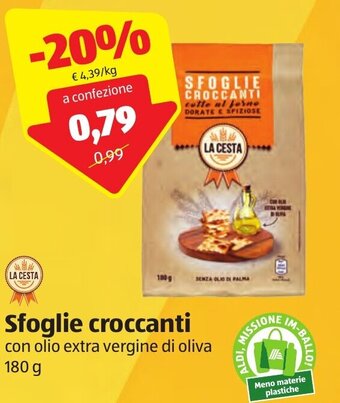 ALDI La Cesta Sfoglie croccanti con olio extra vergine di oliva 180 g offerta