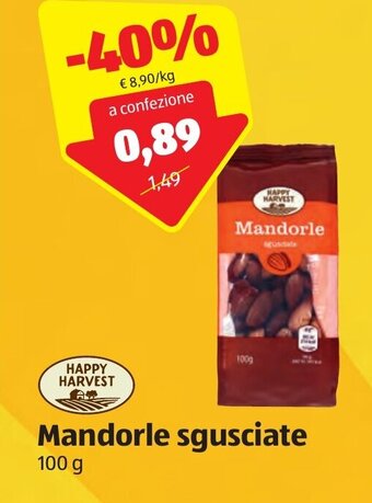 ALDI Happy Harvest Mandorle sgusciate 100 g offerta