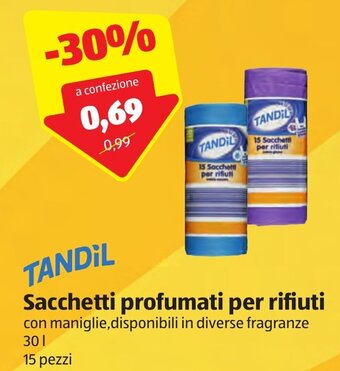 ALDI Tandil Sacchetti profumati per rifiuti 30 l 15 pezzi offerta