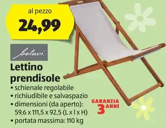 ALDI Belavi Lettino prendisole offerta