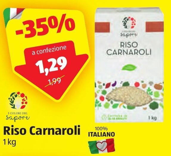 I Colori Del Sapore Riso Carnaroli 1 kg offerta di ALDI