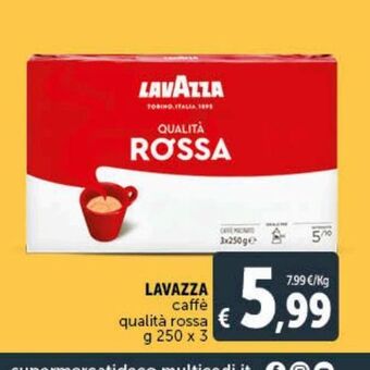 Lavazza caffè qualita rossa g 250 x 3