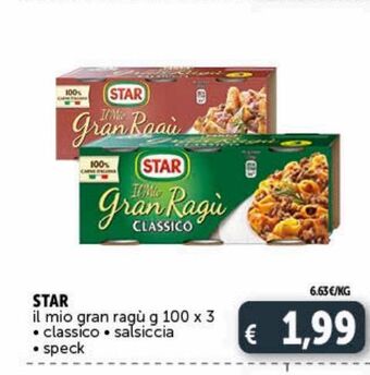 Deco Supermercati Star il mio gran ragu g 100 x 3 offerta