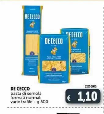Deco Supermercati Pasta di semola de cecco offerta