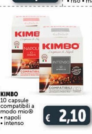 Deco Supermercati Kimbo 10 capsule compatibili a modo mio napoli intenso offerta