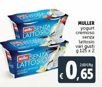 Deco Market Muller yogurt cremsos senza lattosio vari gusti g 125 x 2 offerta