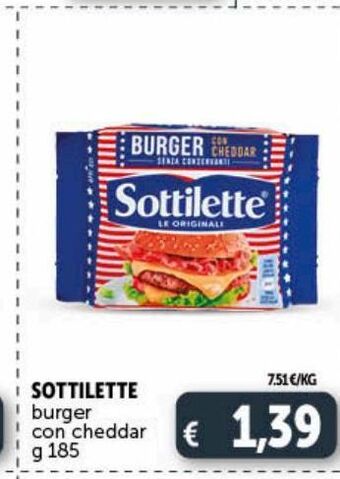 Deco Market Sottilette burger con cheddar g 185 offerta