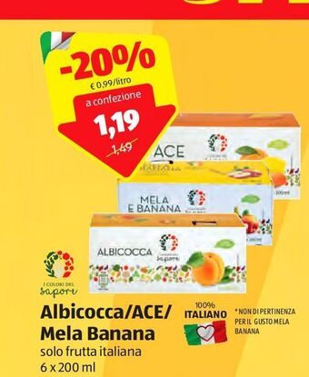 ALDI Albicocca/ace/mela banana offerta