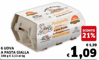 Ecu Discount 6 Uova A Pasta Gialla 348 g offerta