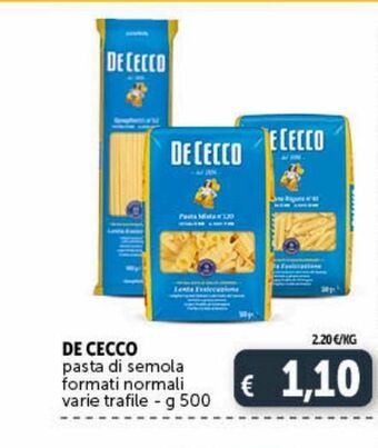 Deco Superstore Pasta di semola de cecco offerta