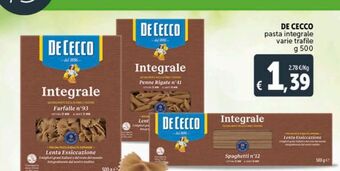 Deco Superstore Pasta integrale de cecco offerta
